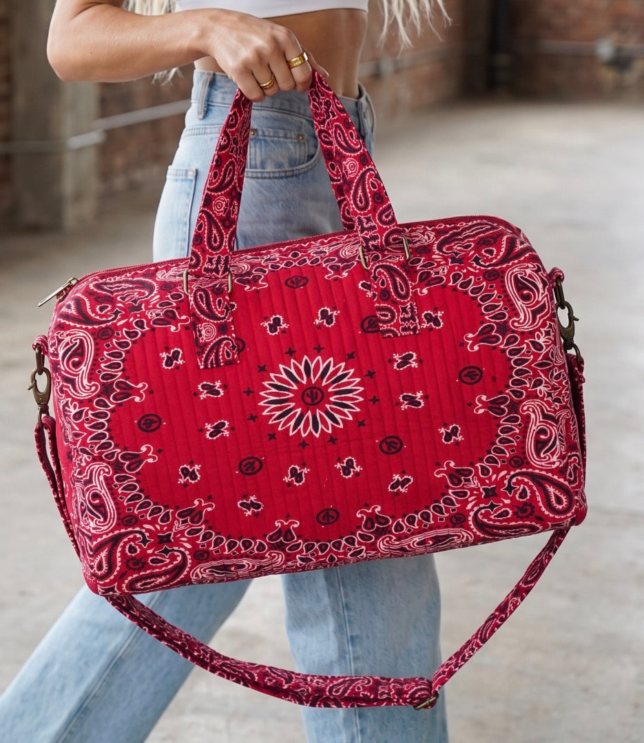 Red Bandana Duffel Bag