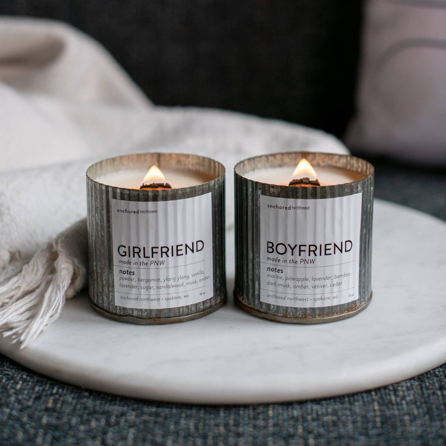 Boyfriend Rustic Vintage Farmhouse Wood Wick Candle