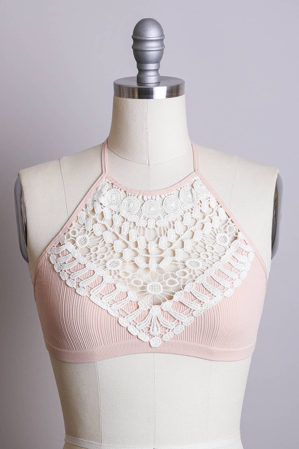 Crochet Lace High Neck Crop Top - Bestseller