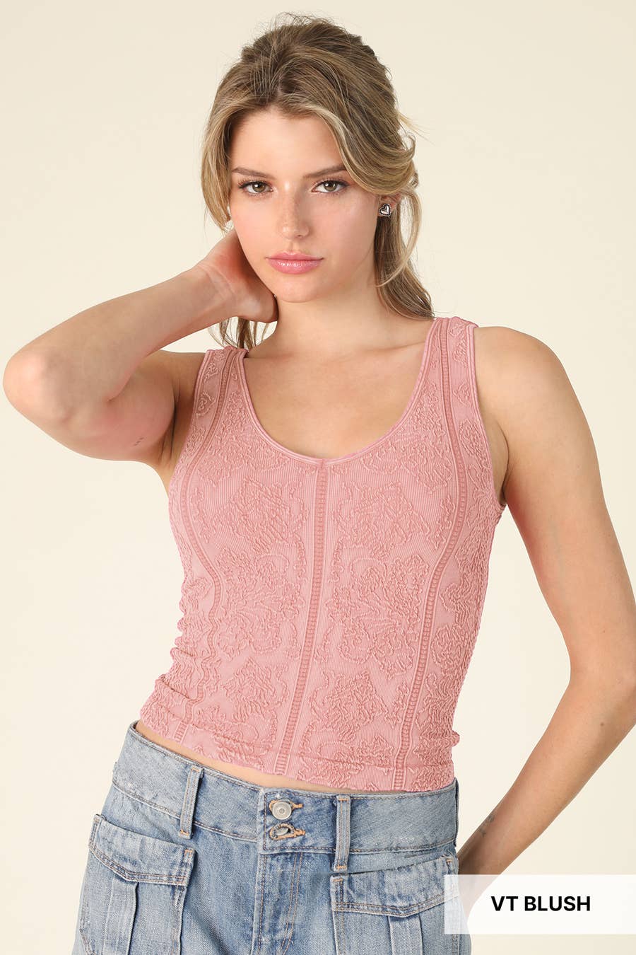 NS8525 - Vintage Reversible Textured Top