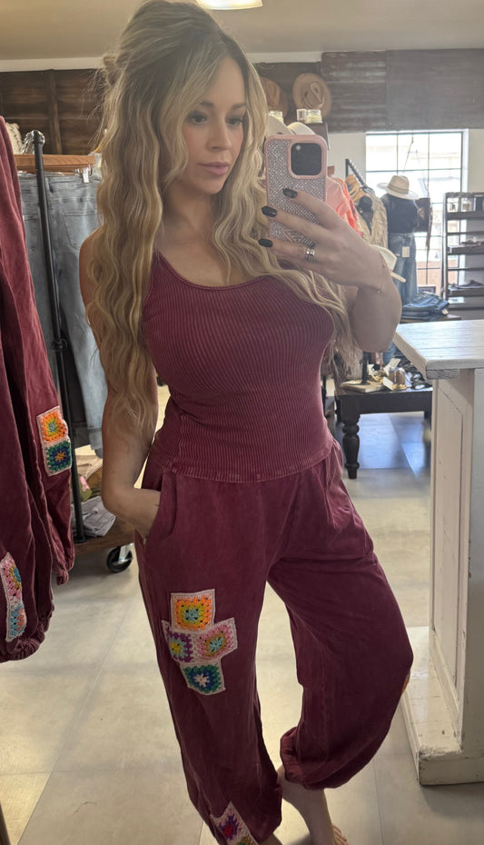 J.Her Granny Tile Crochet Jogger