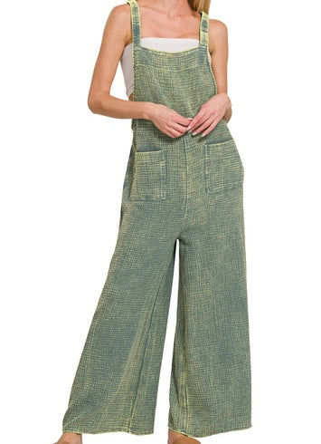 Textured Wide Leg Jumpsuit