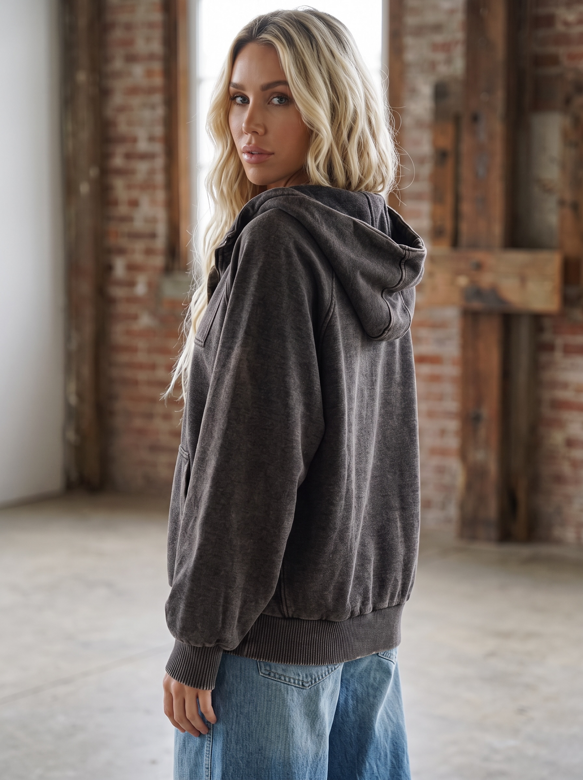 Acid Wash Oversized Pullover