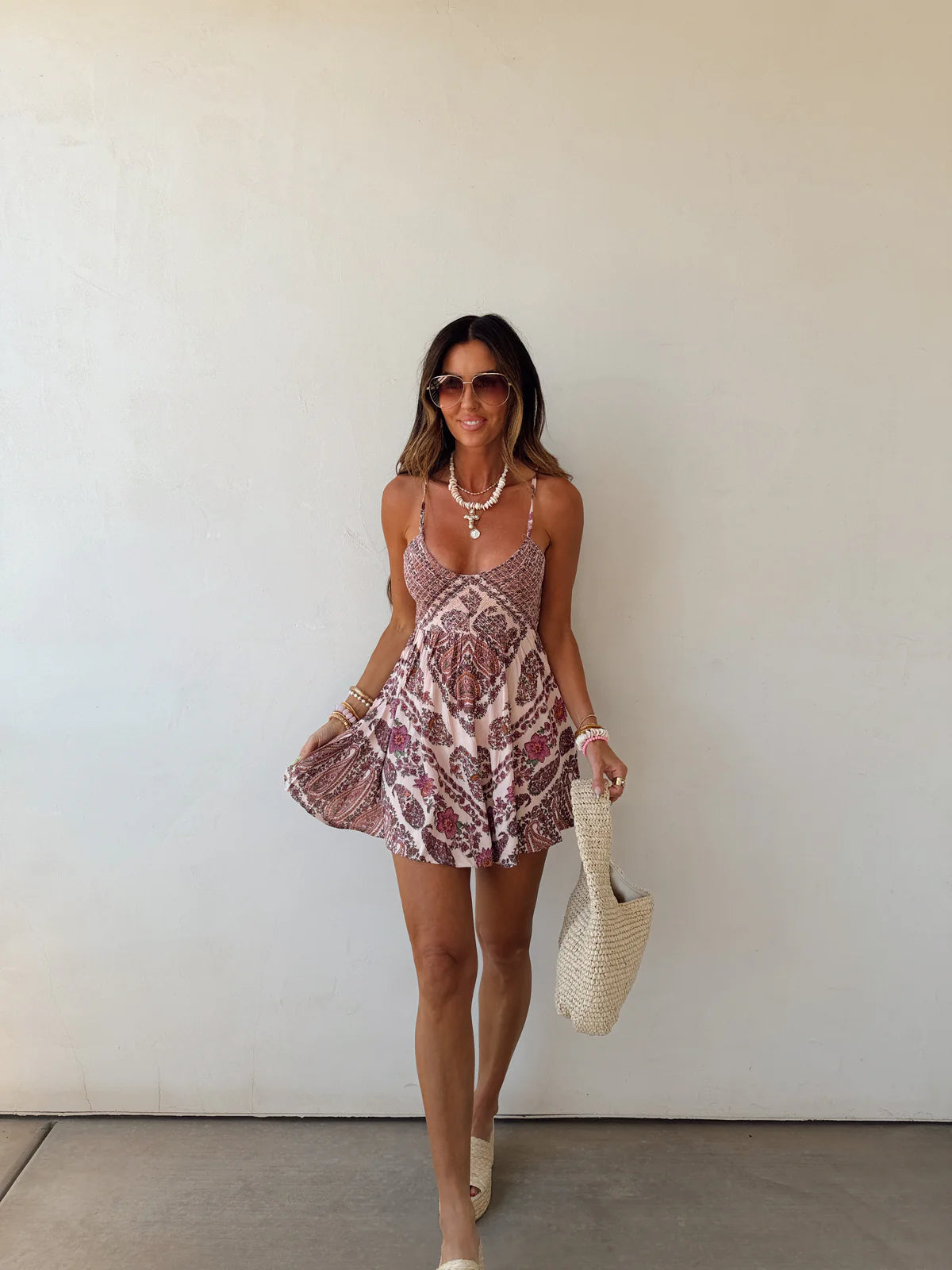 Angie Smocked Mini Dresd