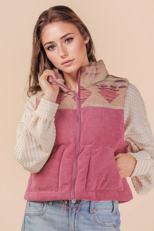 Very J Aztec Puffer Vest