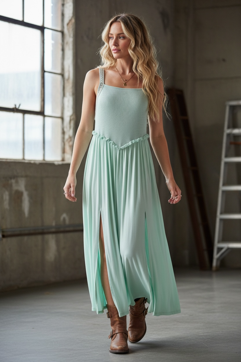 POL Slit Maxi Dress