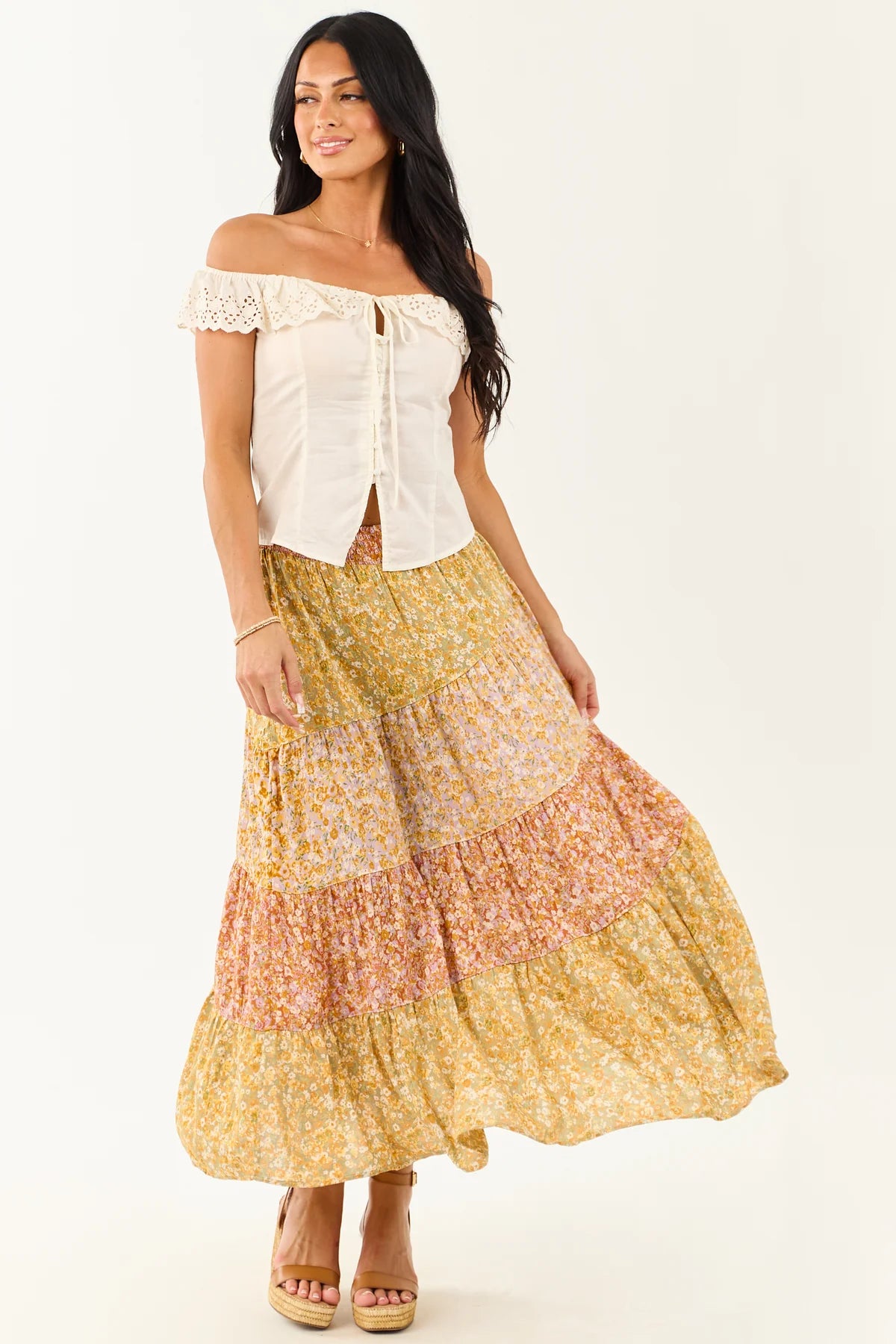 Angie Boho Maxi Skirt