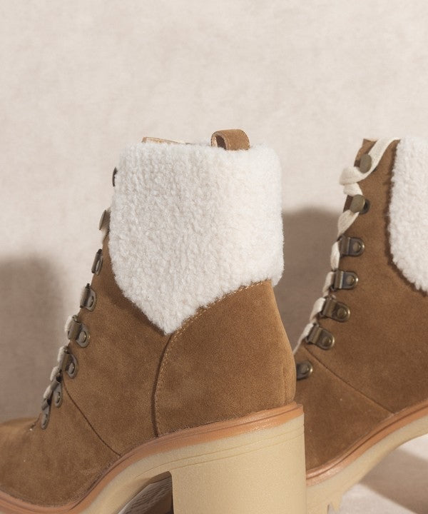 Oasis Society Lace Up Sherpa Boots