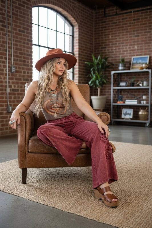 J.Her Crochet Patch Pants