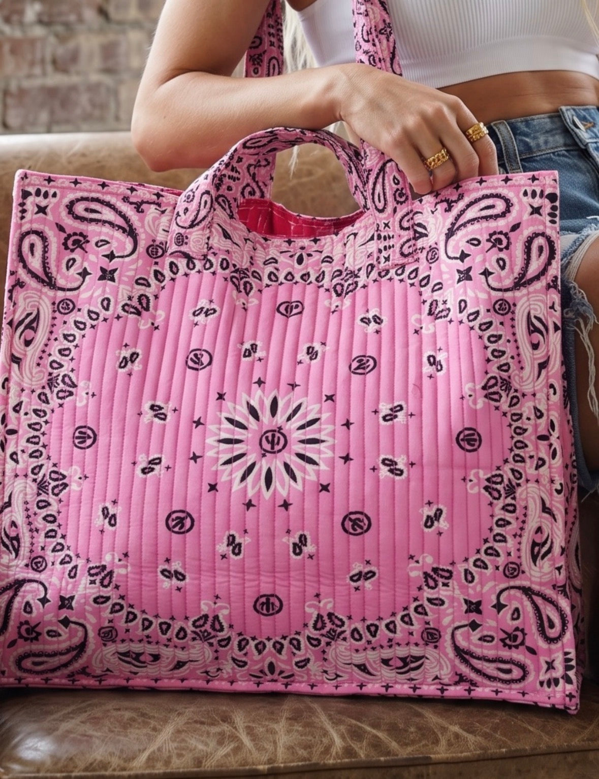 Pink Bandana Tote