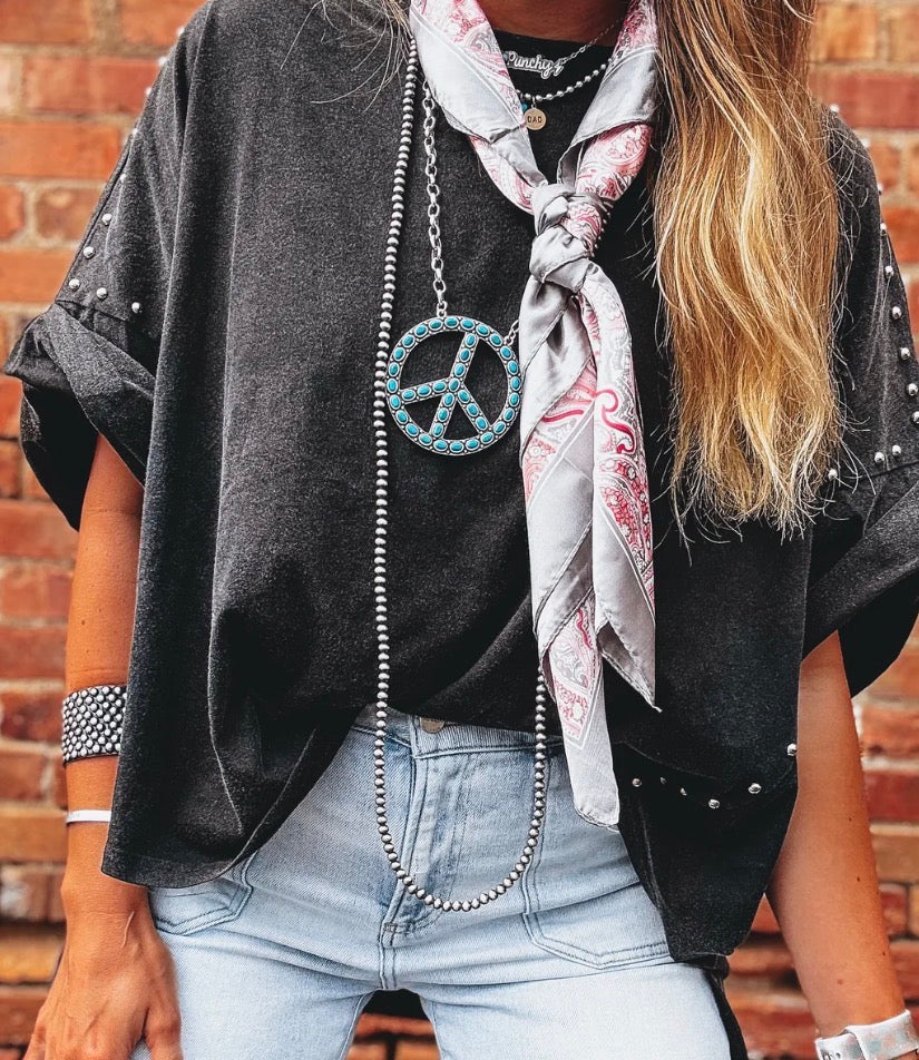 Turquoise Peace Sign Necklace