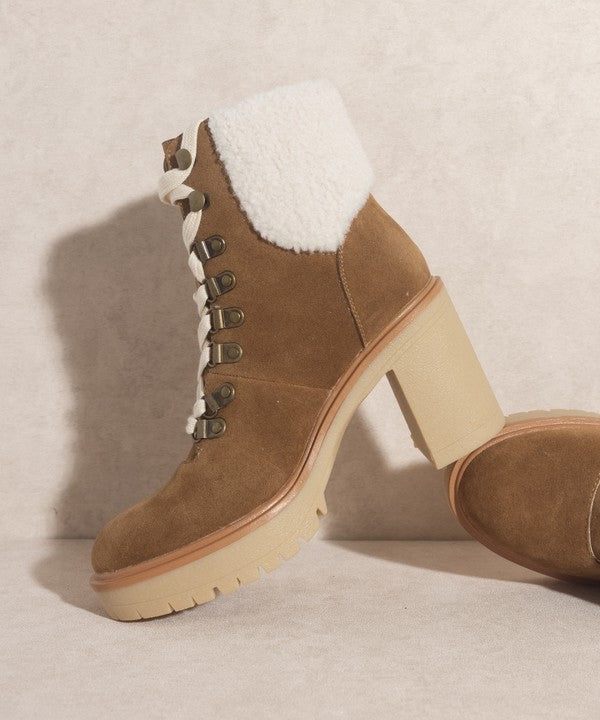 Oasis Society Lace Up Sherpa Boots