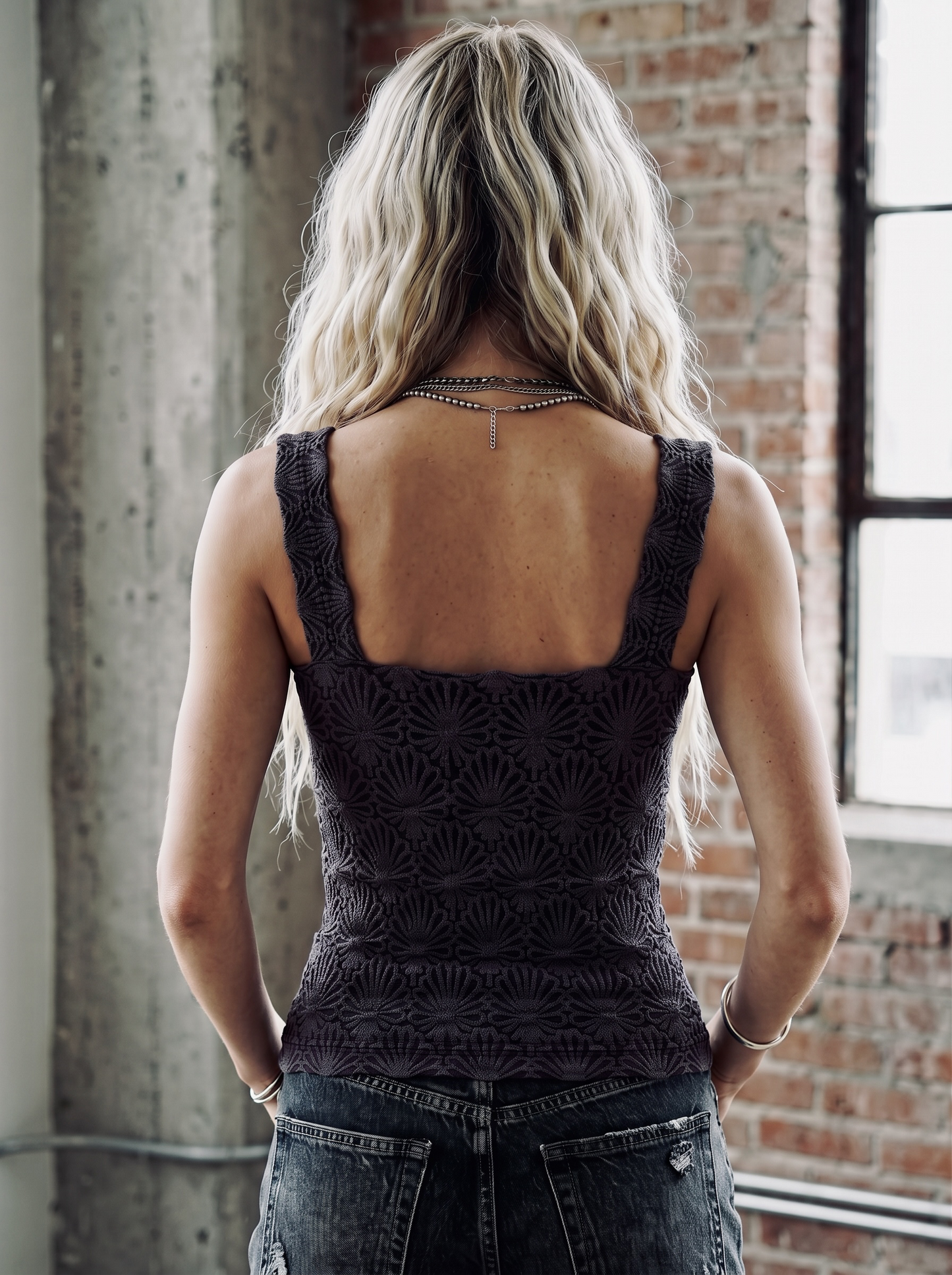 Nikibiki Lace Textured Tank
