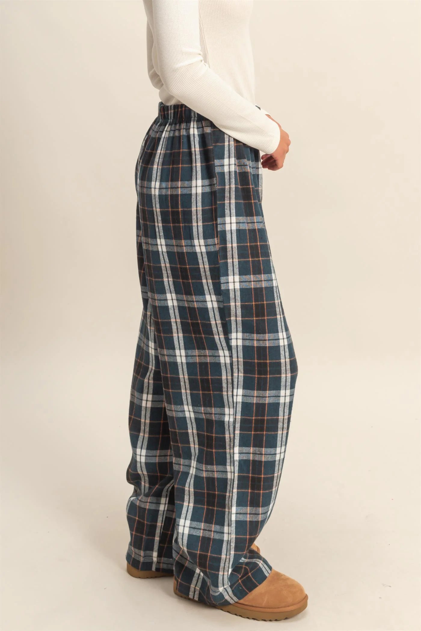 Plaid Wide Leg Pants