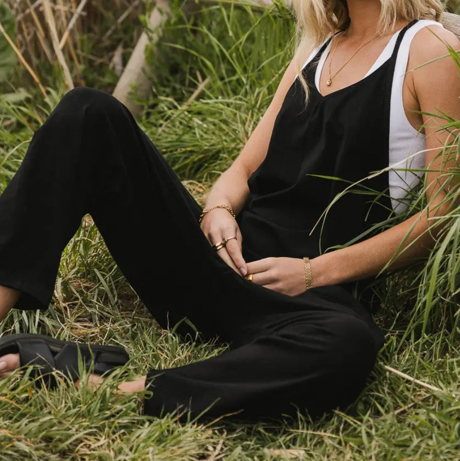 Black Sleeveless Harem Jumpsuit