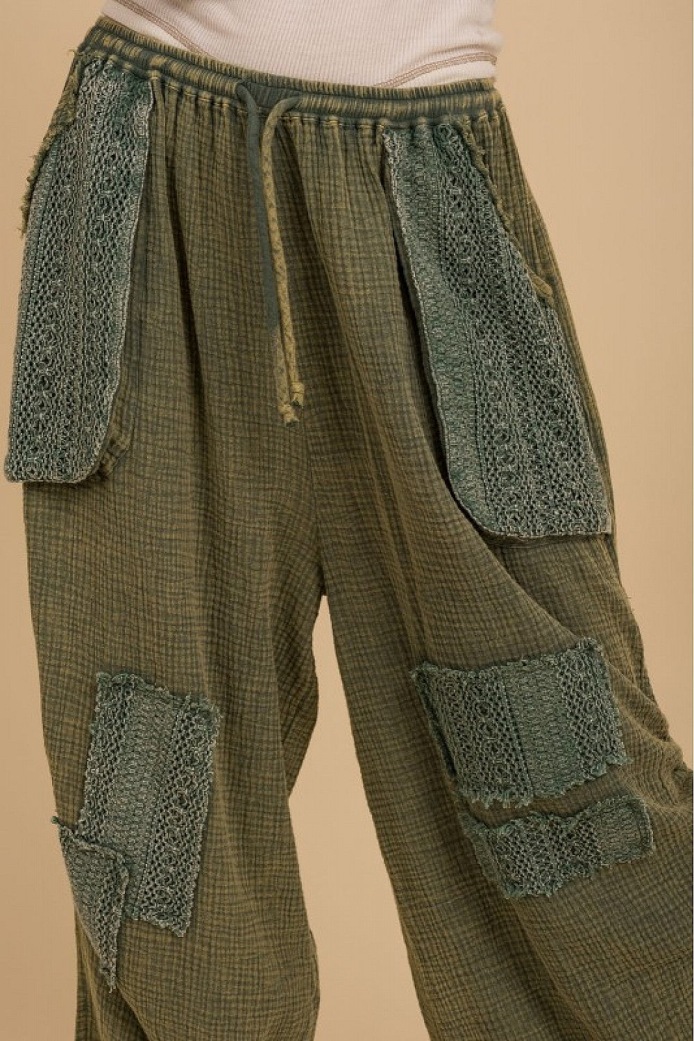 Bluevelvet Patchwork Cinched Pants