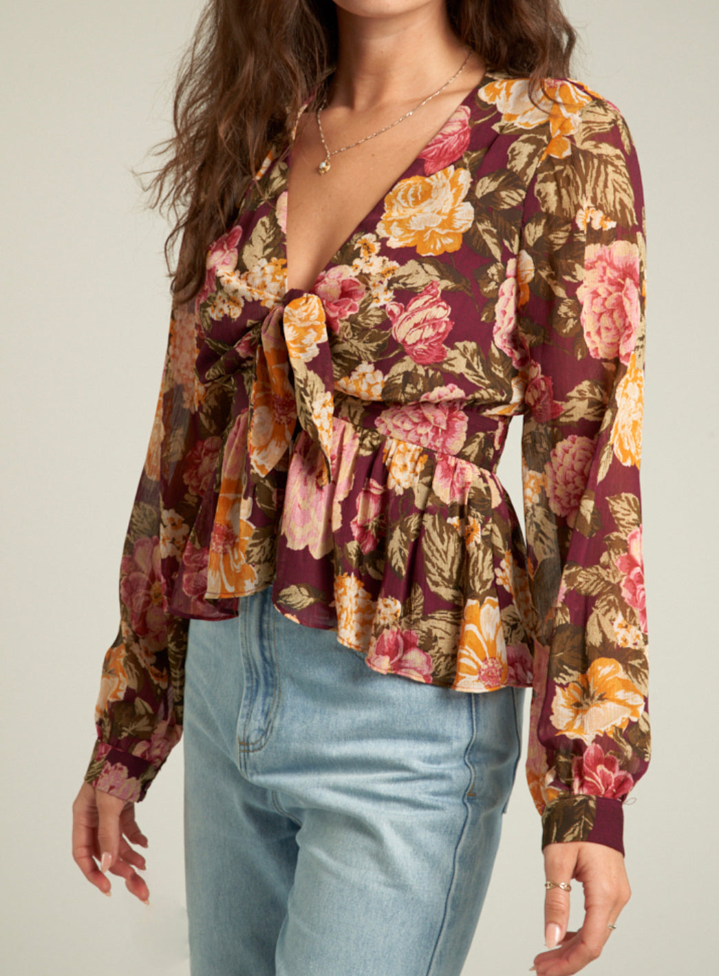 En Creme Floral Top