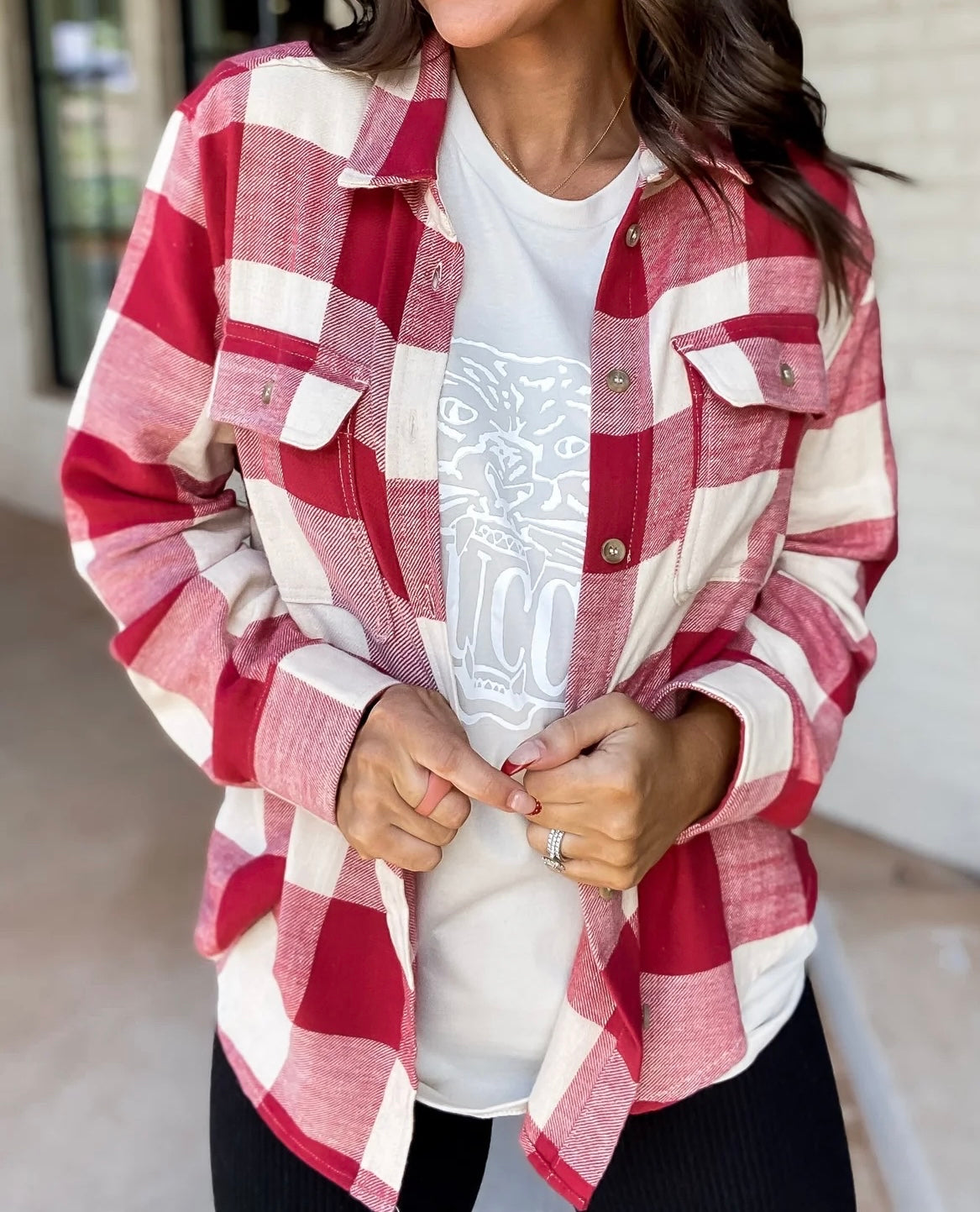 Lightweight Plaid Button Down Top