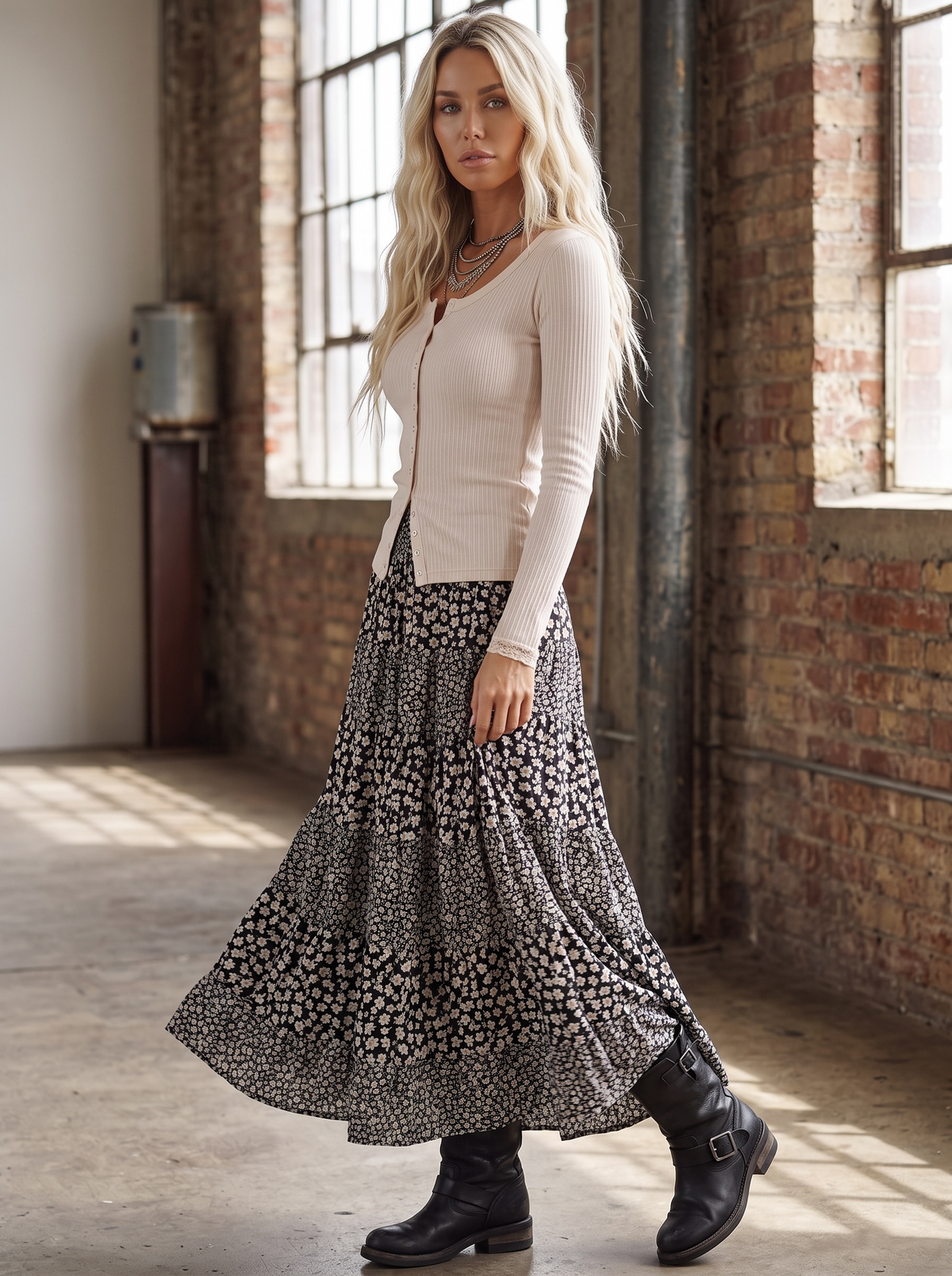 Angie Floral Maxi Skirt
