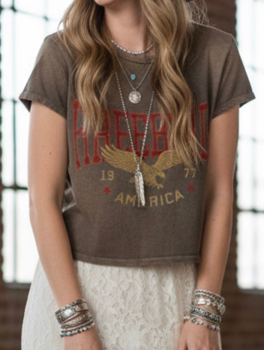 Free Bird Washed Crop Tee