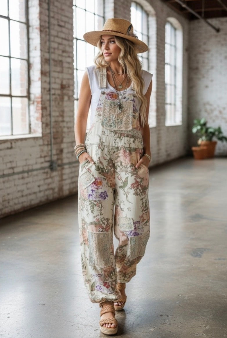 POL Floral Overalls