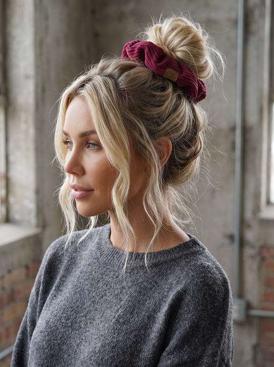 C.C Corduroy Solid Color Soft Scrunchies