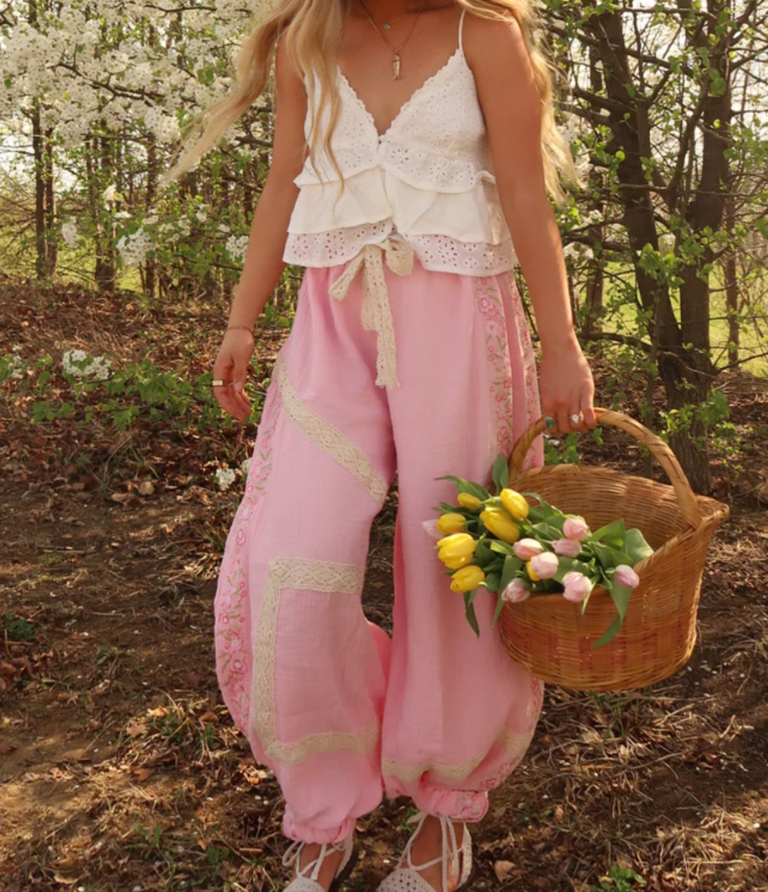 POL Floral Embroidered Jogger
