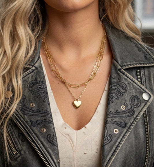 LAYERED HEART NECKLACE