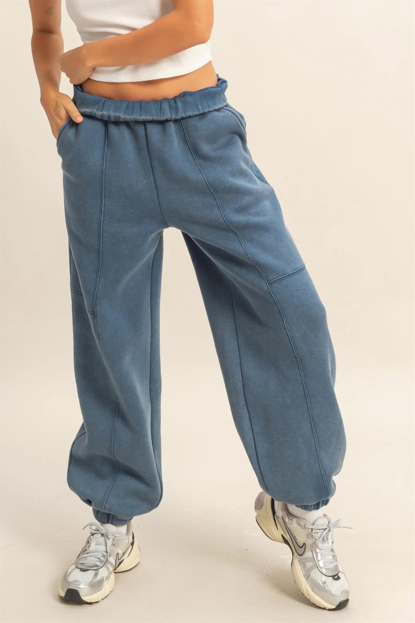Relaxed Dusty Blue Sweat Pants