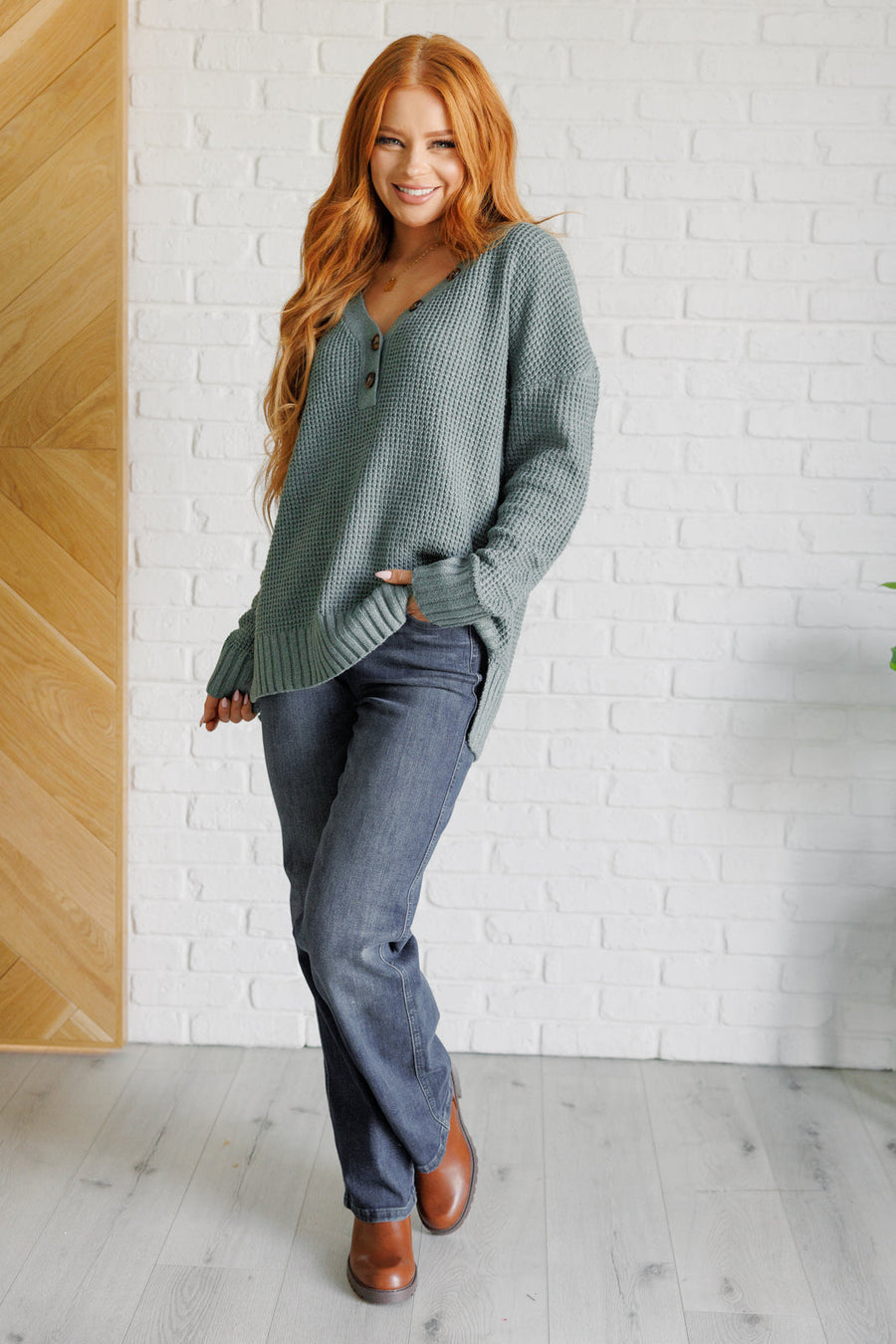 Very J Waffle Knit Top