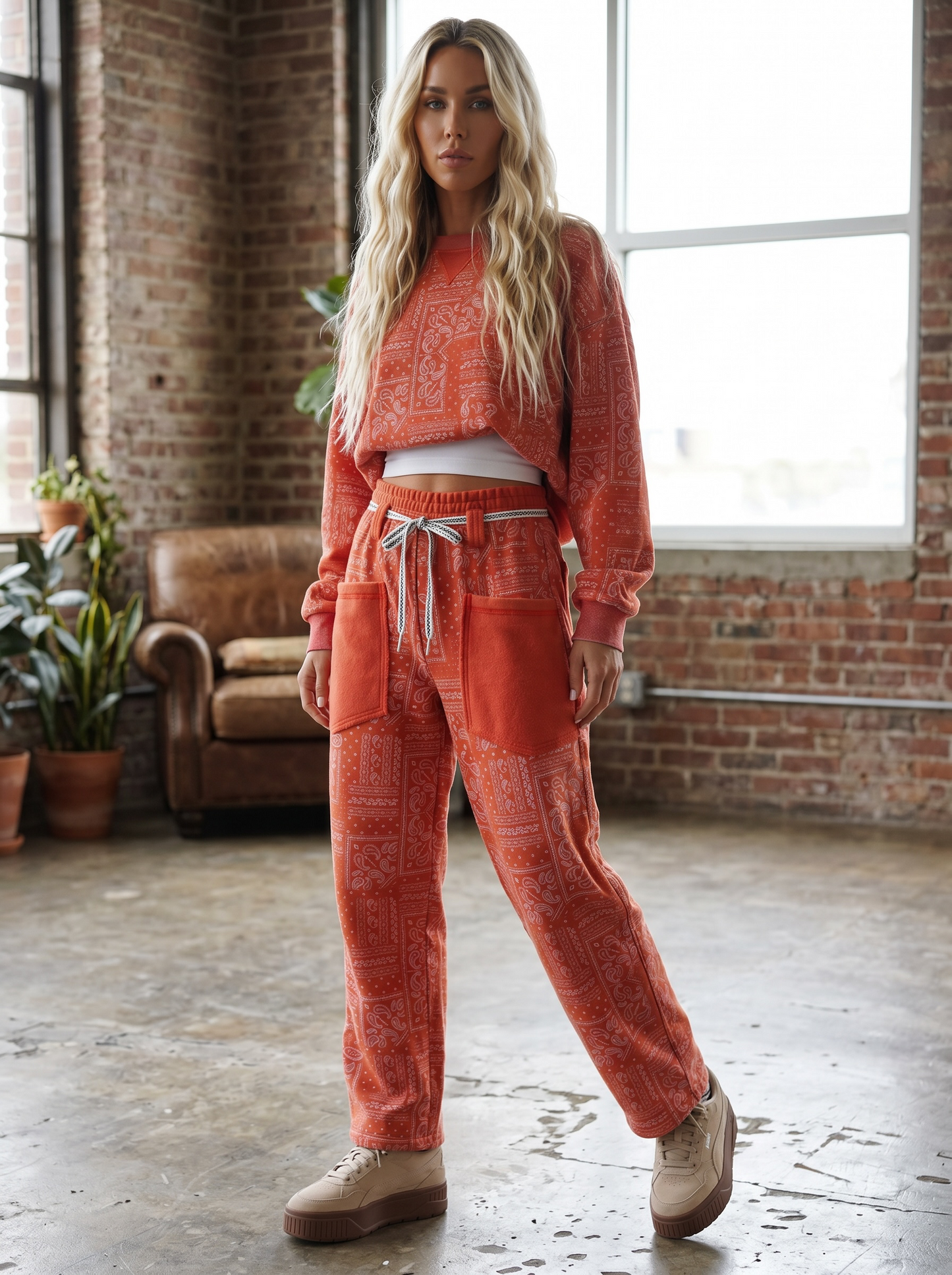 Easel Bandana Barrel Pants