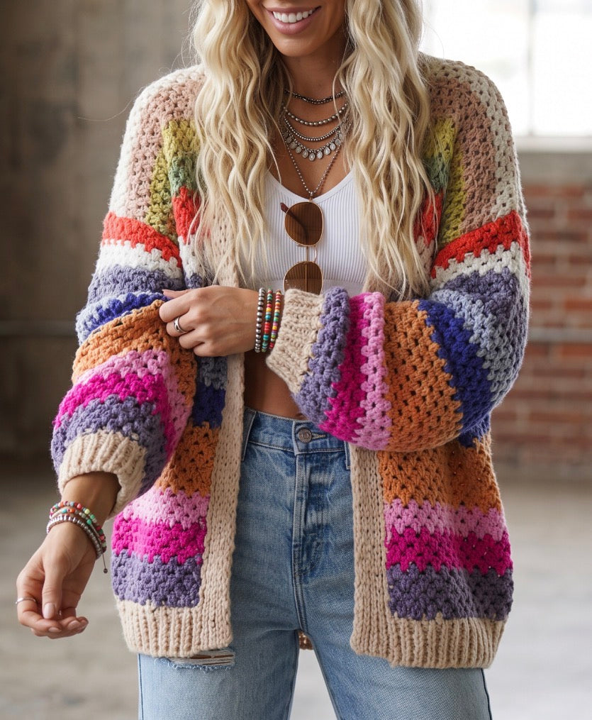 PREORDER - Listicle Rainbow Cardigan