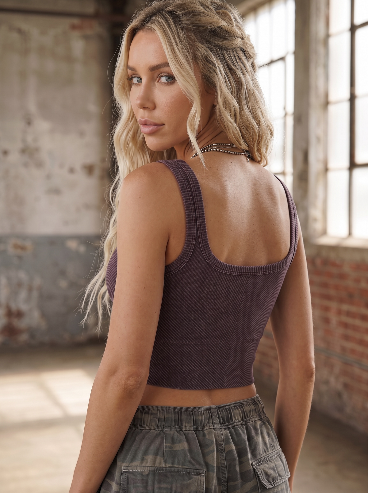 Nikibiki Vintage Chevron Crop Top