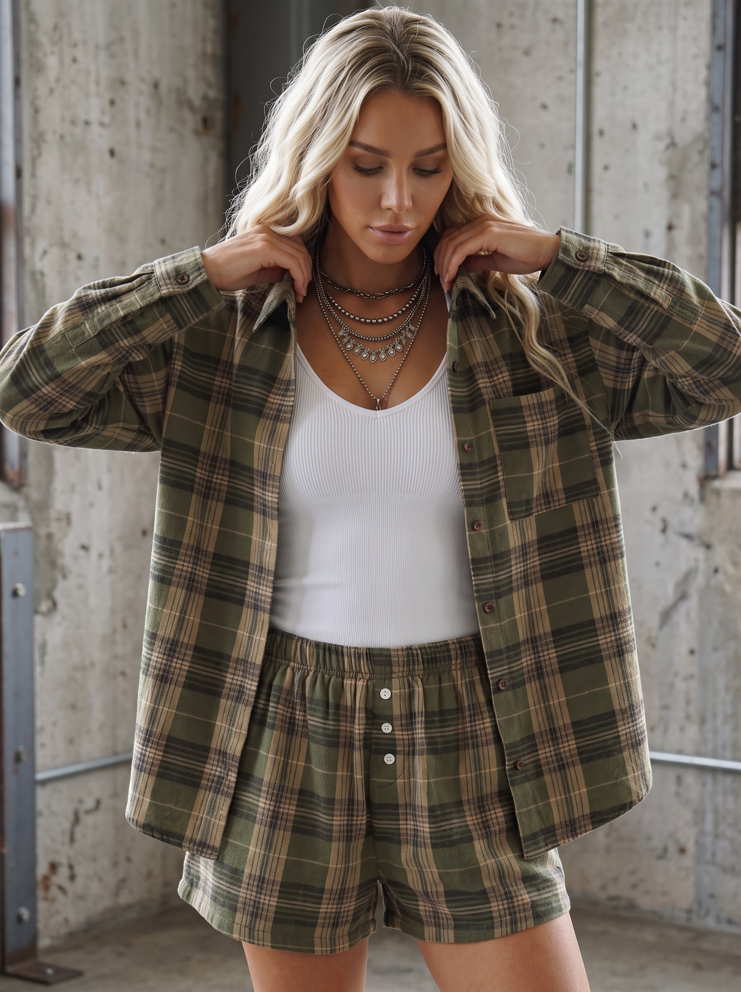 Plaid Button Down Top