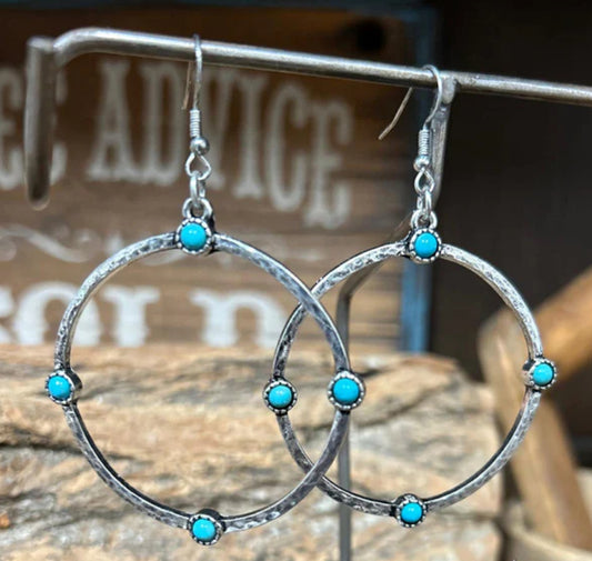 Hammered Western Hoop Earrings