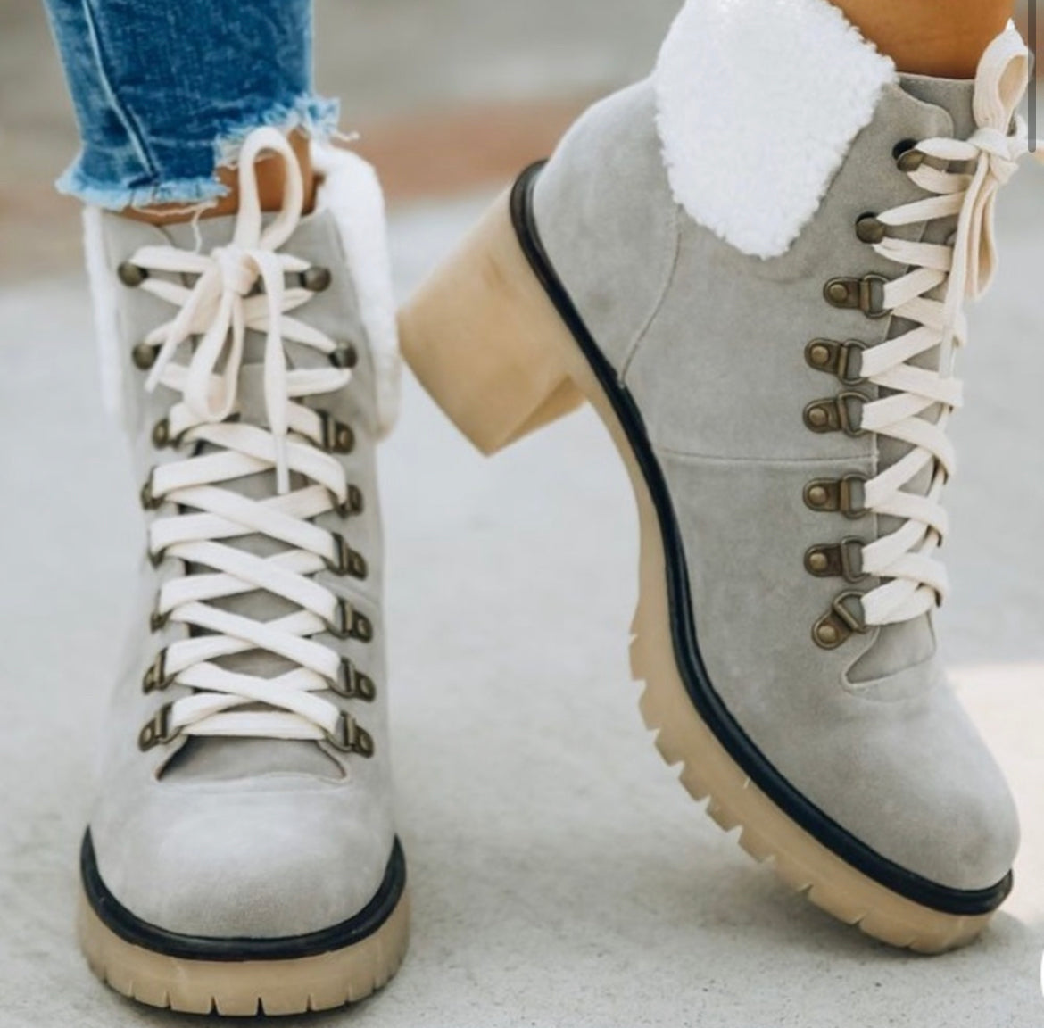 Oasis Society Lace Up Sherpa Boots