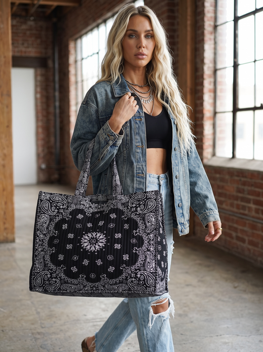 Panache Black Bandana Tote