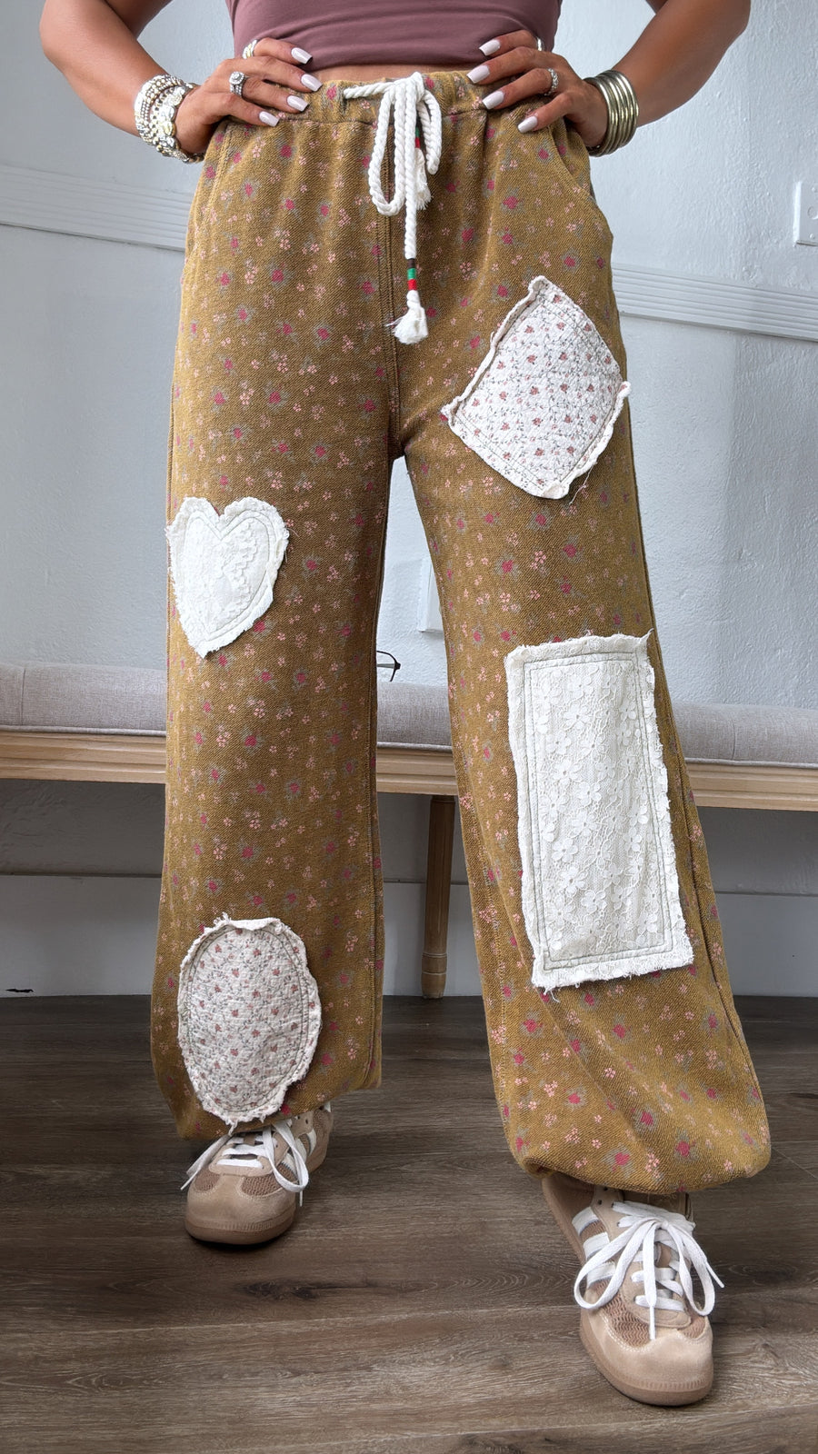 POL Floral Patchwork Jogger