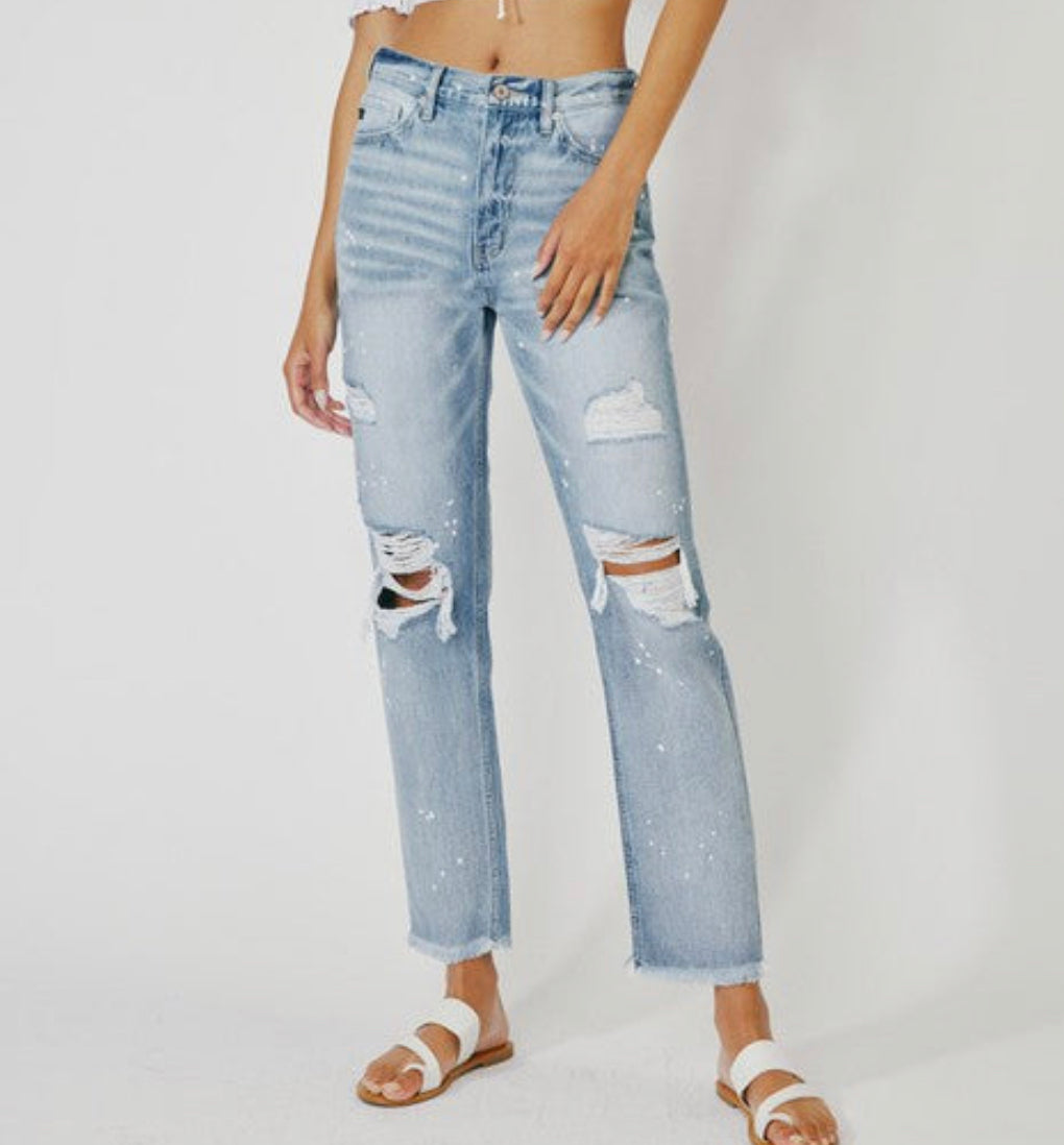 High Rise Slim Straight Jeans