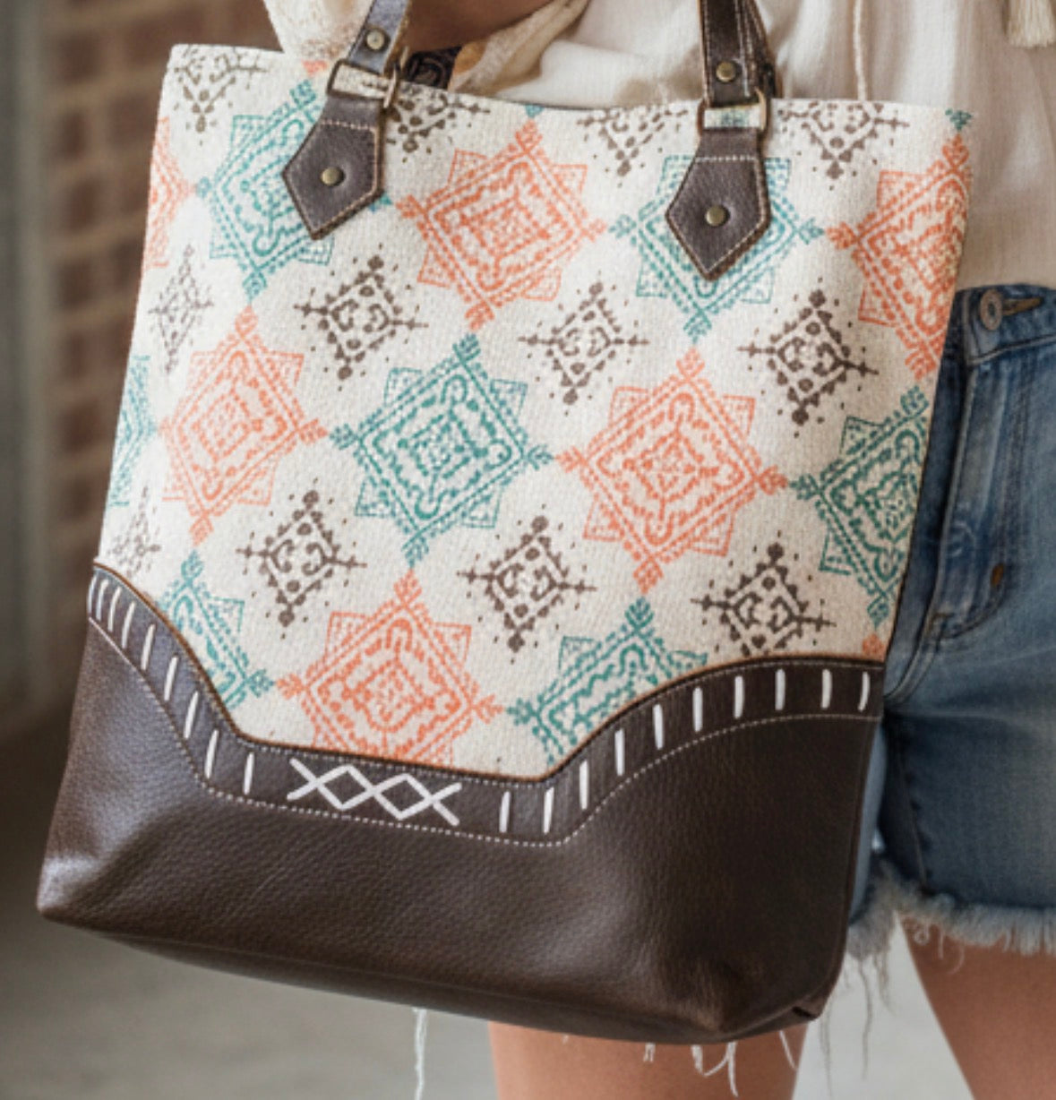 Boho Leather Tote