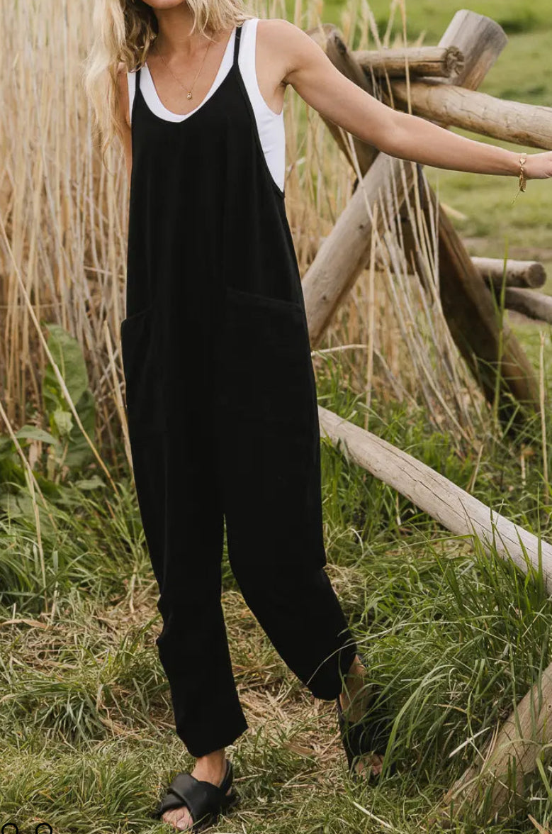 Black Sleeveless Harem Jumpsuit