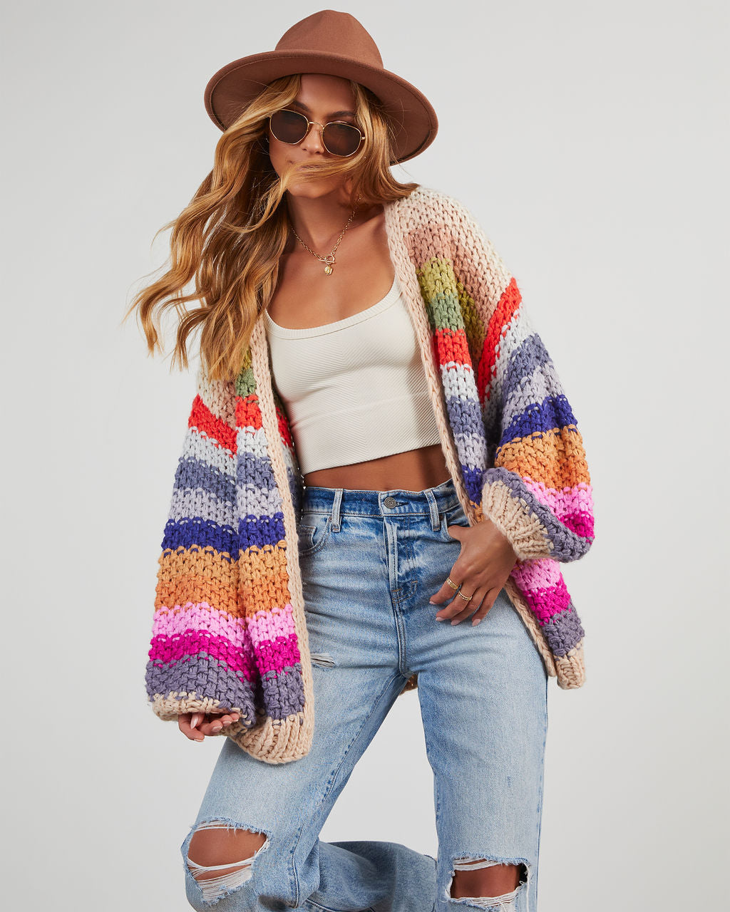 PREORDER - Listicle Rainbow Cardigan