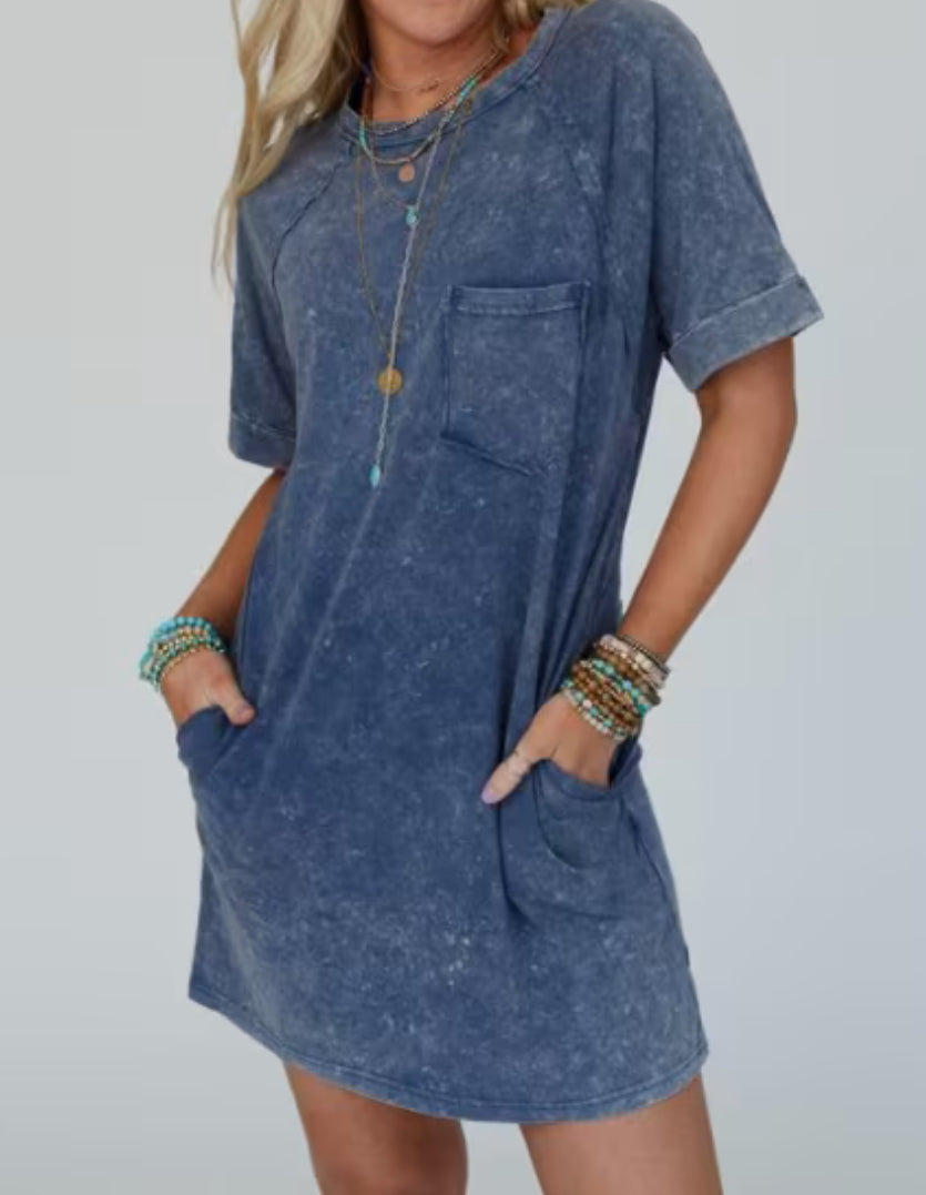 Very J Washed Tee Dress