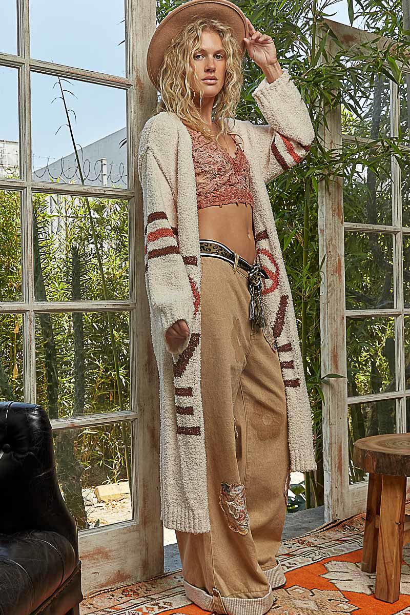 PREORDER - POL Peace & Love Cardigan