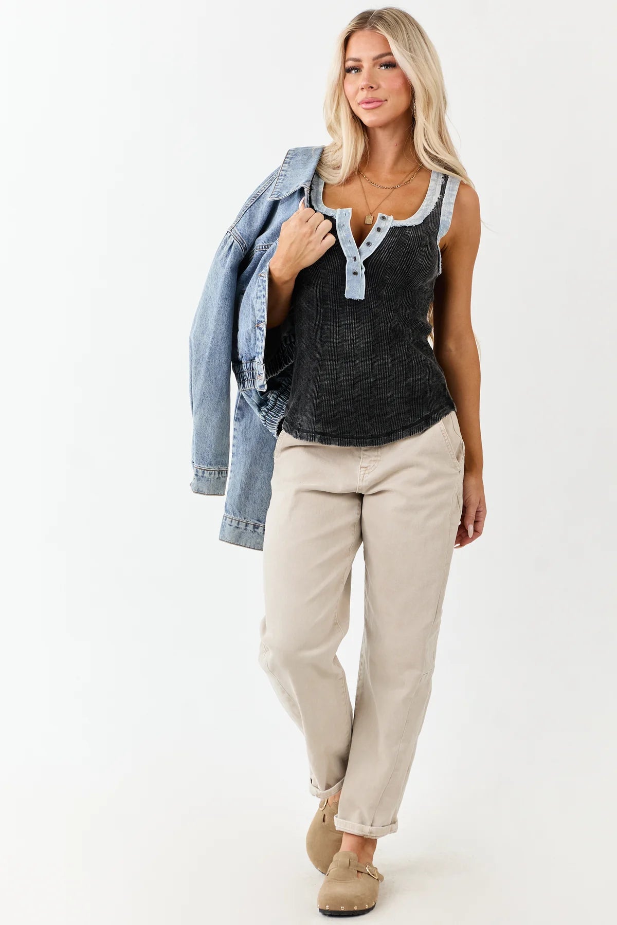 Very J Washed Knit Tank