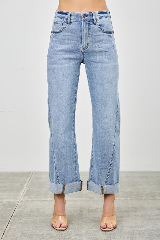 Saige High Rise Cuff Jeans