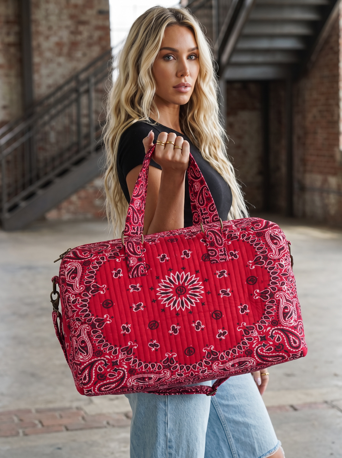 Red Bandana Duffel Bag