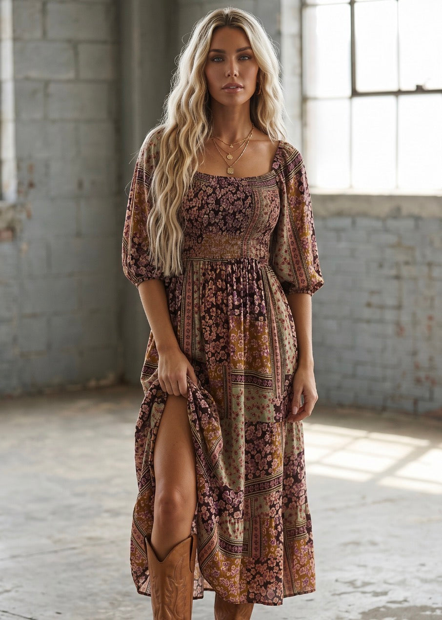 Angie Floral Maxi Dress