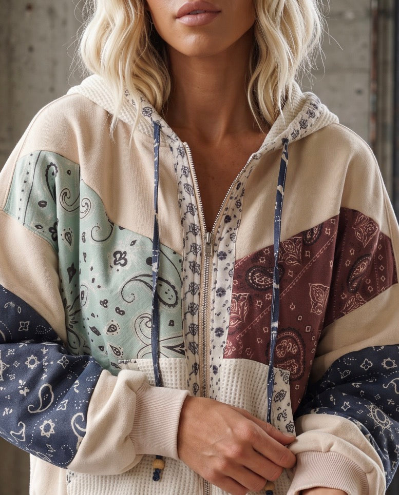 PREORDER - Paisley Patchwork Mixed Media Jacket