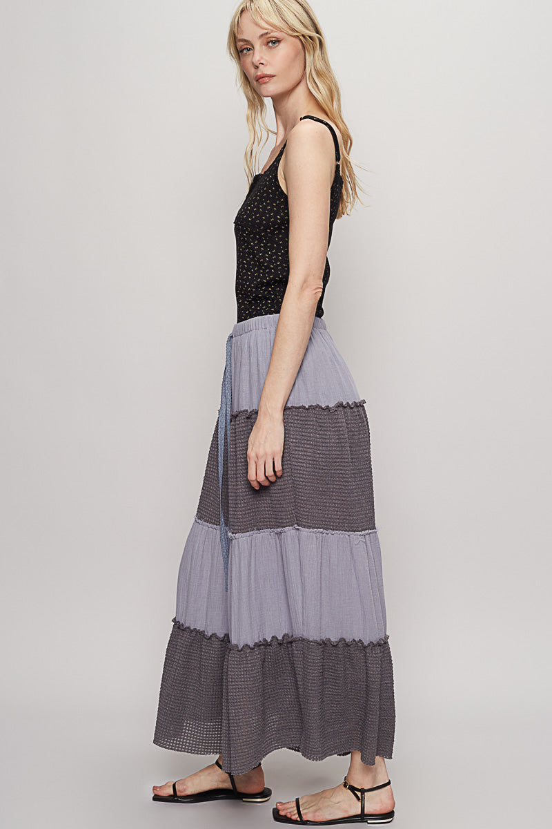 POL Waffle Knit Maxi Skirt